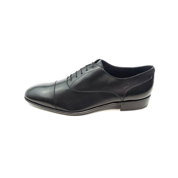 Roberto Cavalli Oxford Cap Toe Dress Shoes Black Leather Formal Lace Up Mens 44